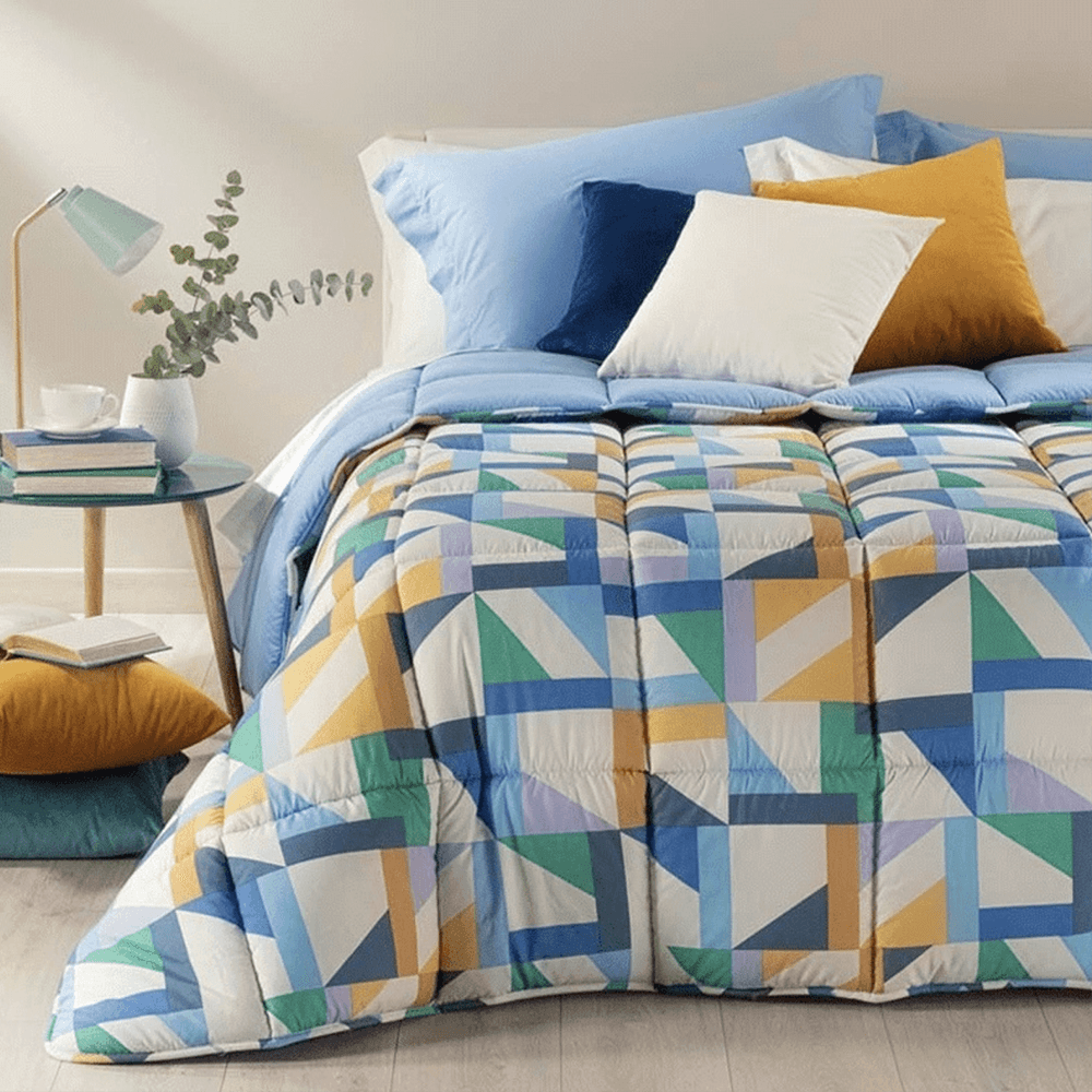 Caleffi Trapunta Matrimoniale Tuxedo Bluette 1010627 D107 - Passarelli Biancheria