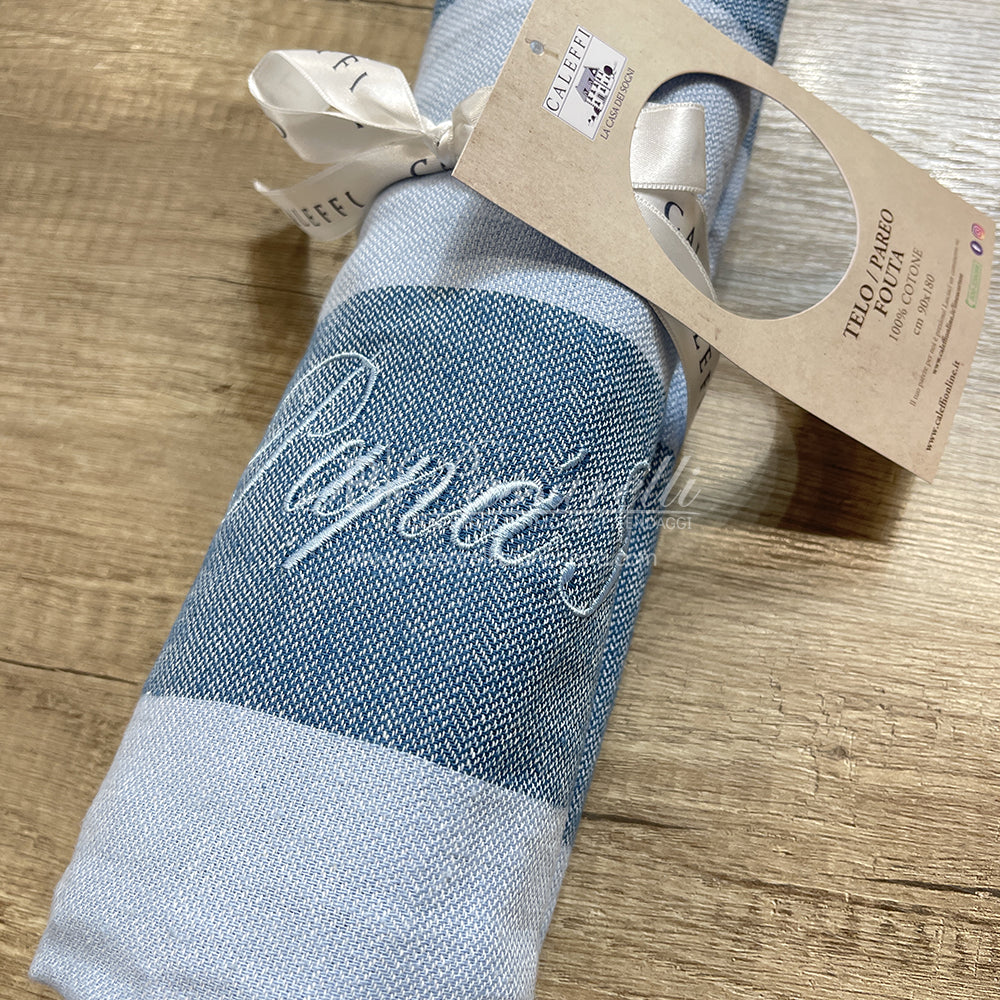 Caleffi Telo mare Pareo Fouta California Beach Con il Tuo Nome 90x180 2411S10