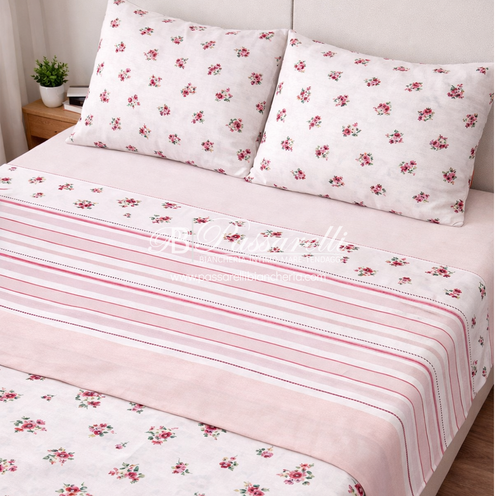 Casa Giulia Completo Lenzuola Matrimoniale in Percalle 2603S32