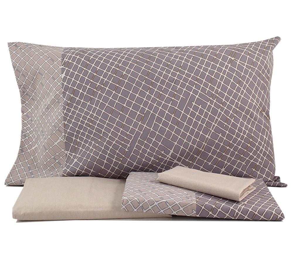 Zucchi Completo Lenzuola Matrimoniale c/doppie federe String D81 - Passarelli Biancheria