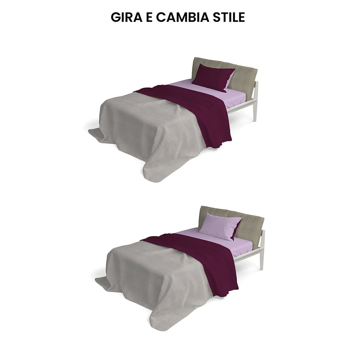 Completo Lenzuola in Puro Cotone Tinta Unita Colors Double - Varie Dimensioni