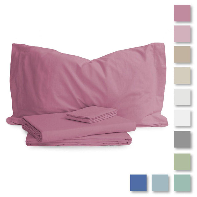 Caleffi Completo Lenzuola Flanella Tinta Unita per Letto Singolo Colors D38 - Passarelli Biancheria