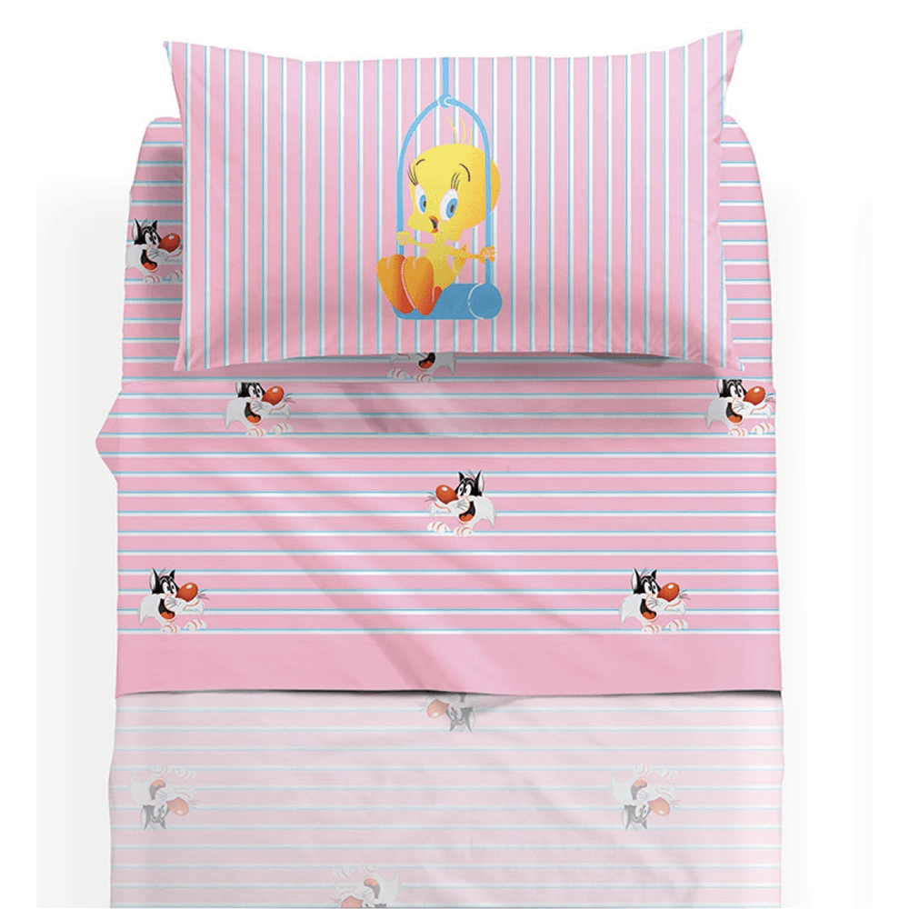 Caleffi Disney I Love Tweety Completo Lenzuola per Letto Singolo D30 - Passarelli Biancheria