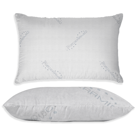 Coppia Cuscini Guanciale in Memory Foam Bioceramica Grigio Chiaro B28 - Passarelli Biancheria