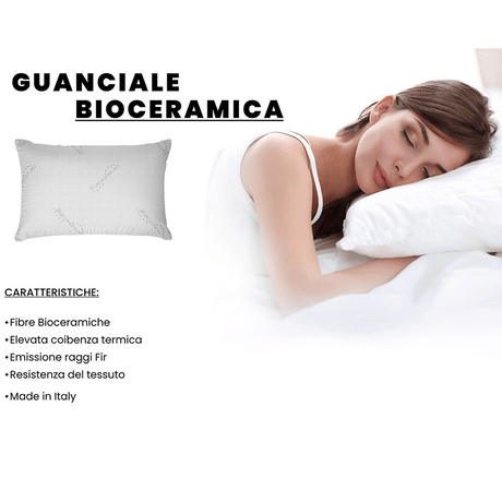 Coppia Cuscini Guanciale in Memory Foam Bioceramica Grigio Chiaro B28 - Passarelli Biancheria