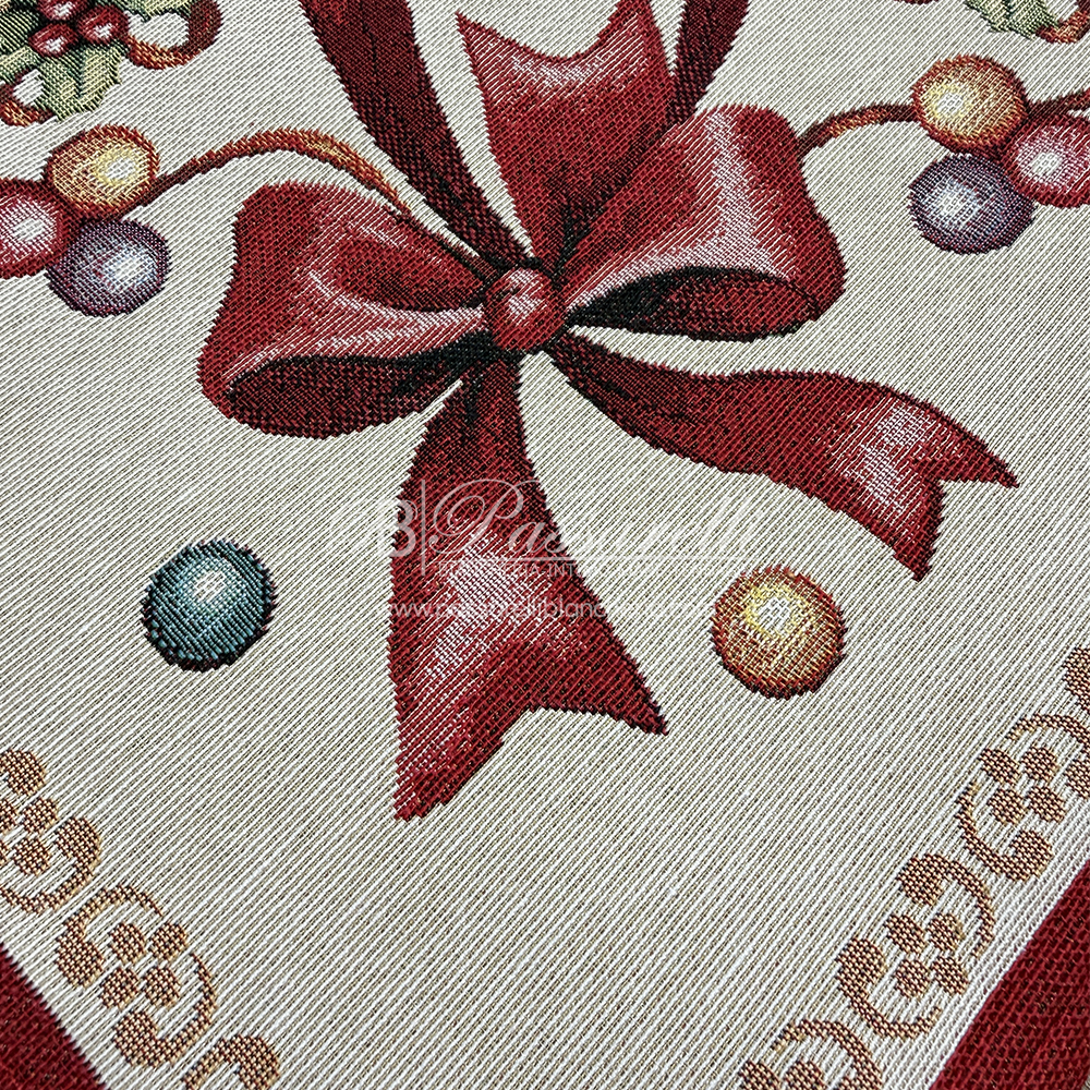 Copri Tavolo Tovaglia Natalizio in Gobelin di Cotone da 18 Posti 2511S