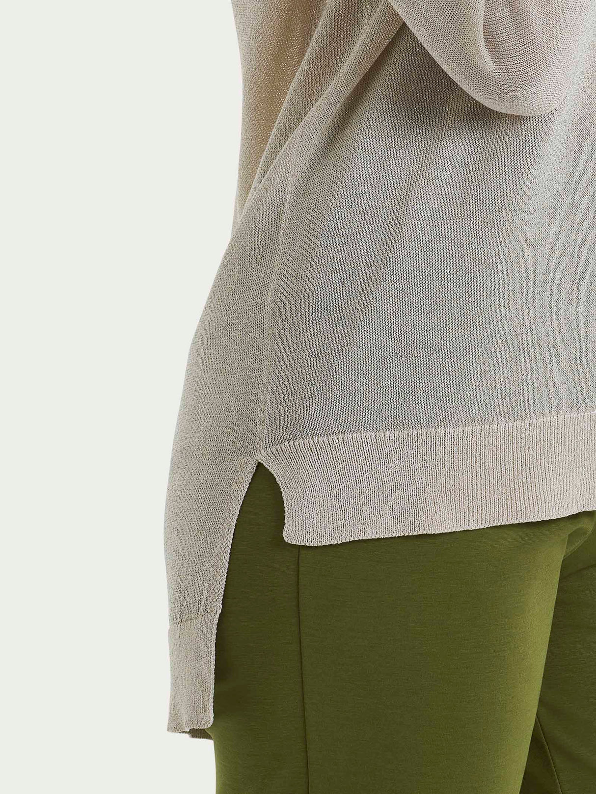 Ragno Maglia con scollo a V e manica lunga in Crêpe Lurex DN05M2 2504S38
