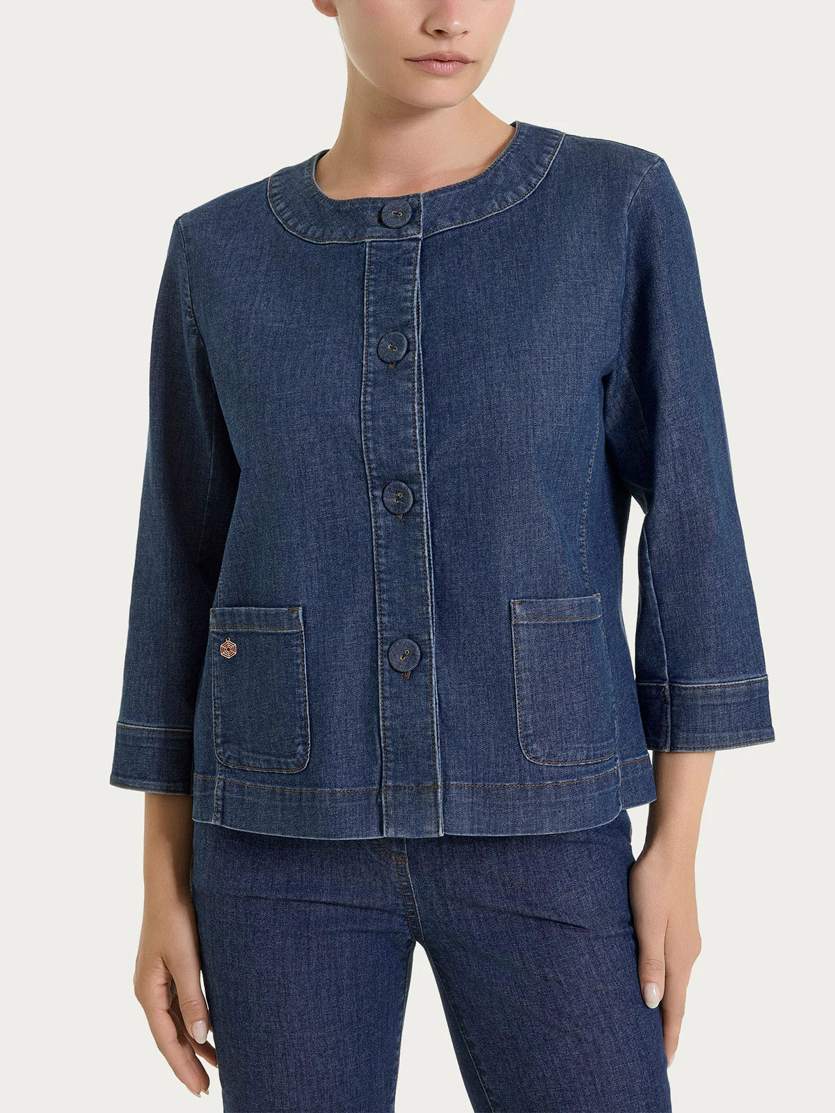 Ragno Giacca con bottoni in Light Denim DN18GW S60