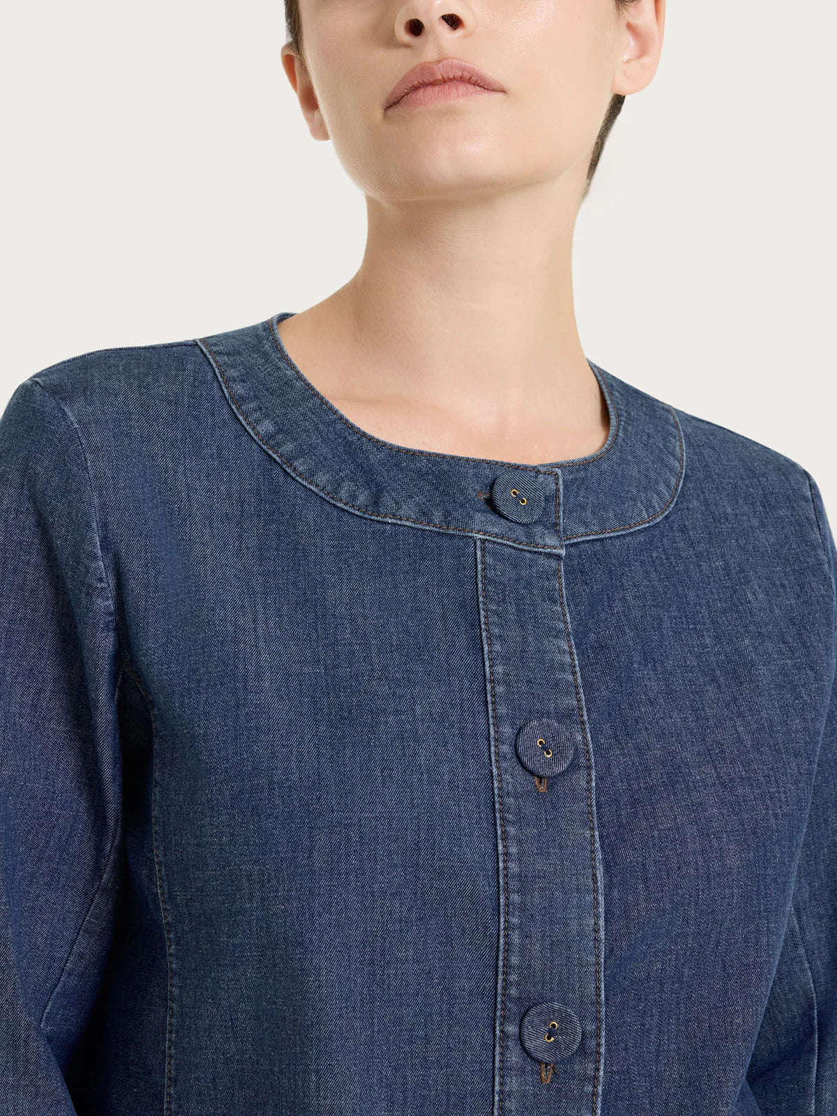 Ragno Giacca con bottoni in Light Denim DN18GW S60