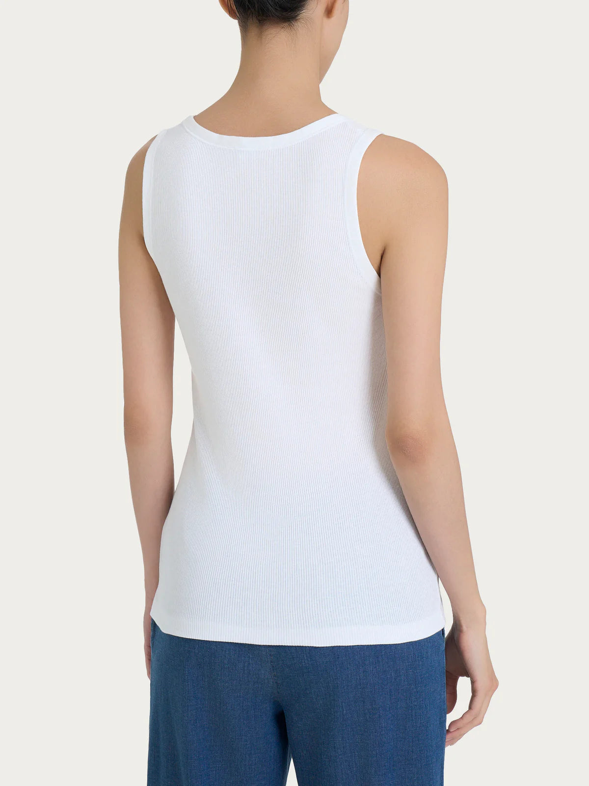 Ragno Canotta a spalla larga in costina di cotone DN65T2 S14