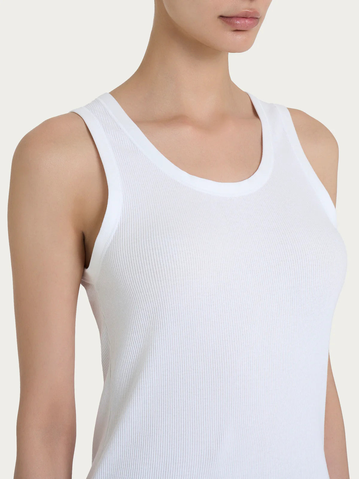 Ragno Canotta a spalla larga in costina di cotone DN65T2 S14