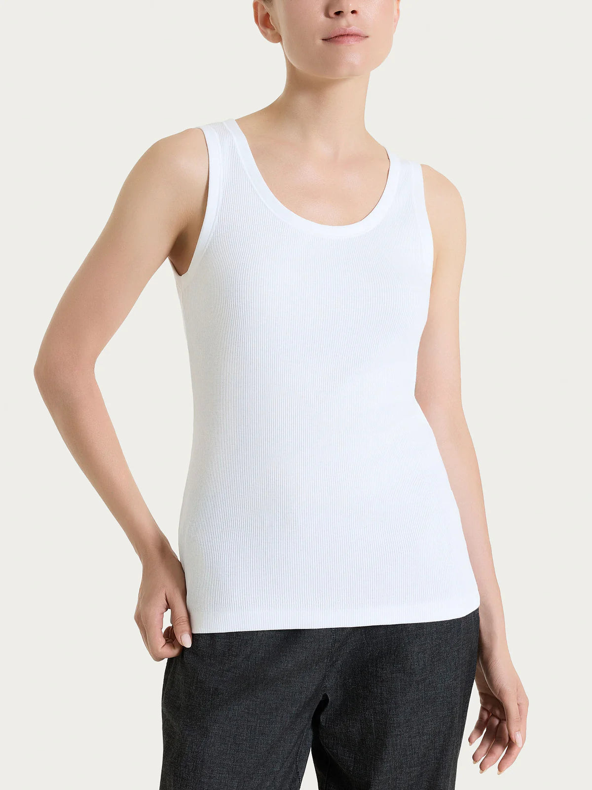 Ragno Canotta a spalla larga in costina di cotone DN65T2 S14