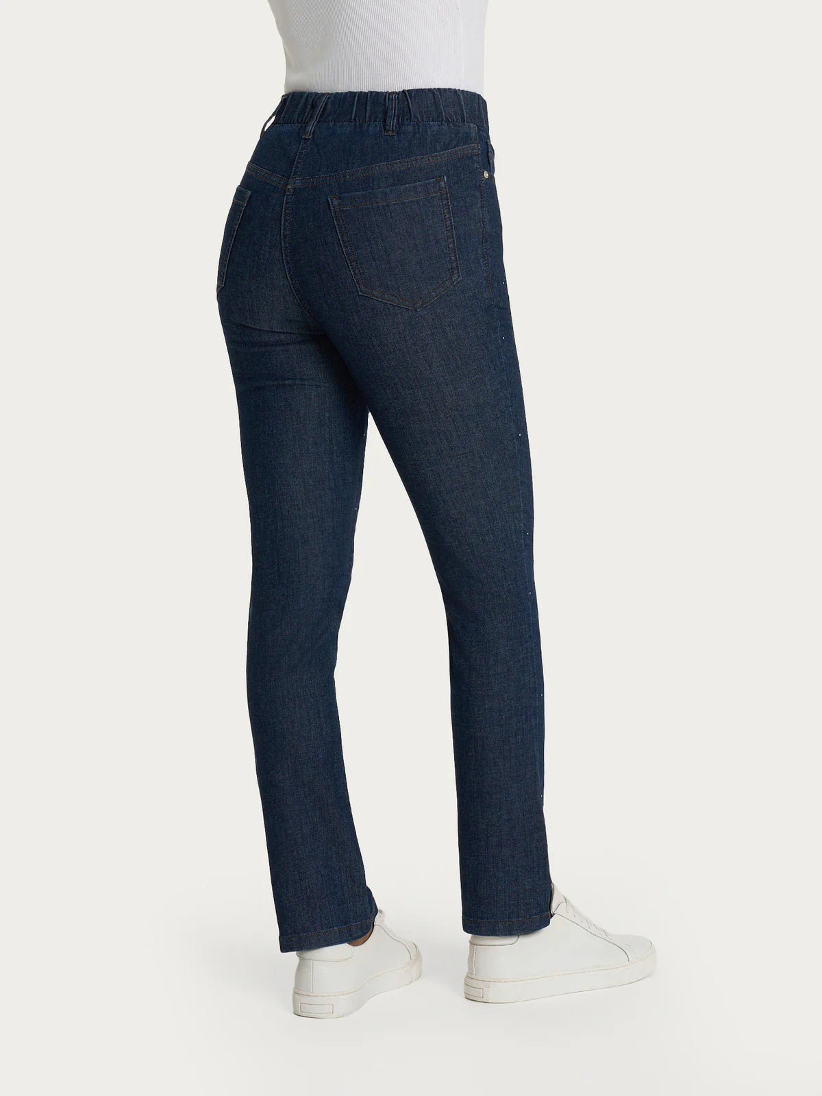 Ragno Jeans dritto con tasche e strass in Light denim DP24PP S60