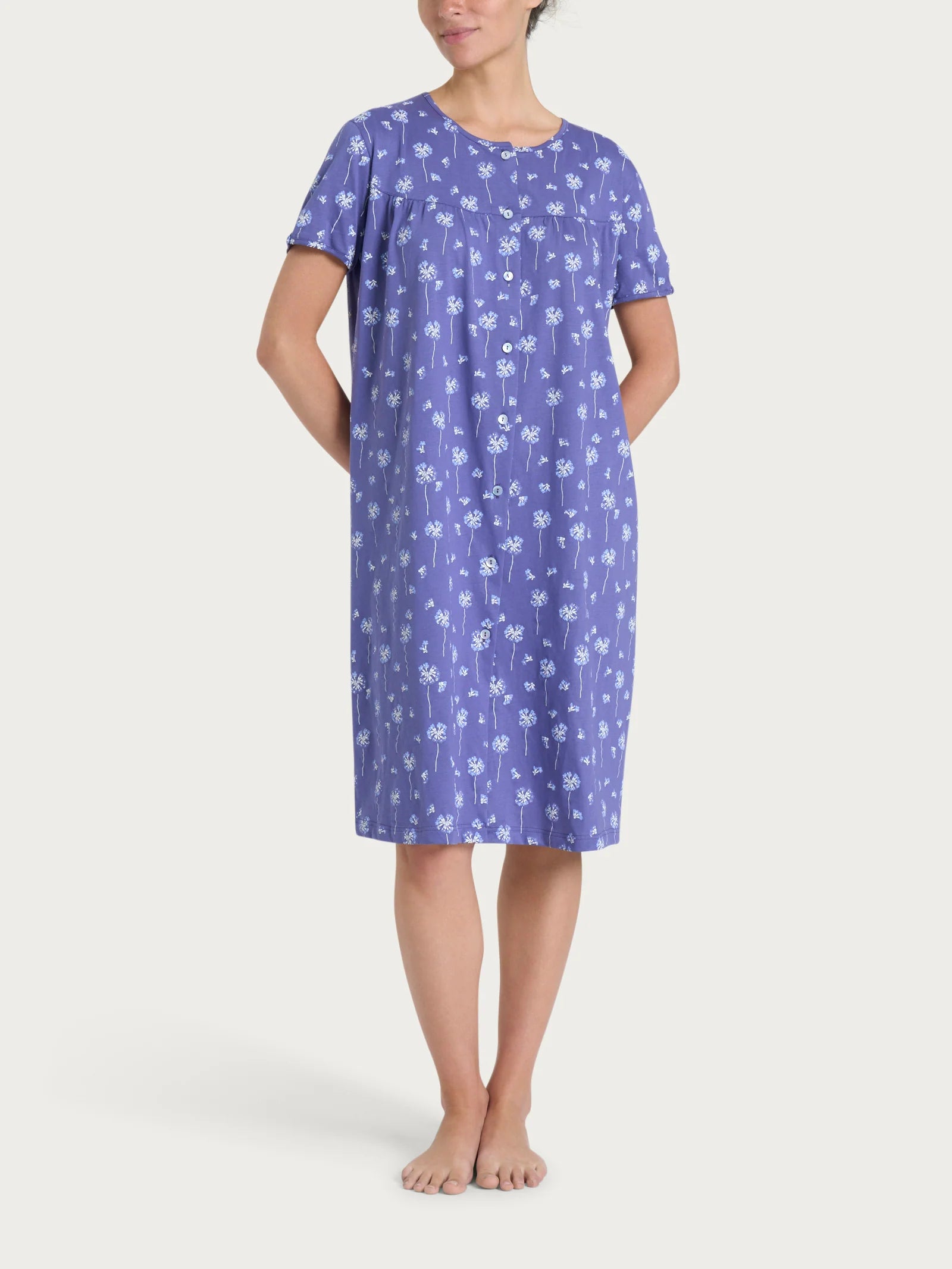 Ragno Camicia da notte Maniche Corte Aperta in jersey di cotone DP32NM S30