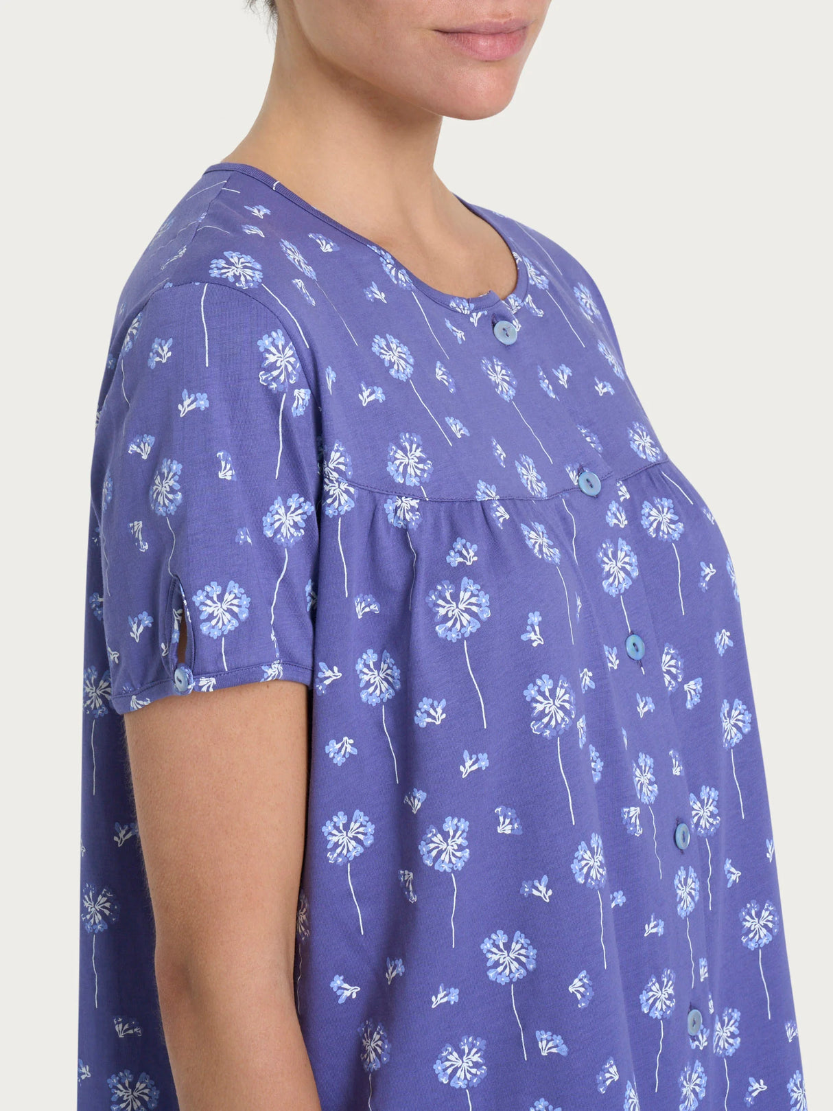 Ragno Camicia da notte Maniche Corte Aperta in jersey di cotone DP32NM S30