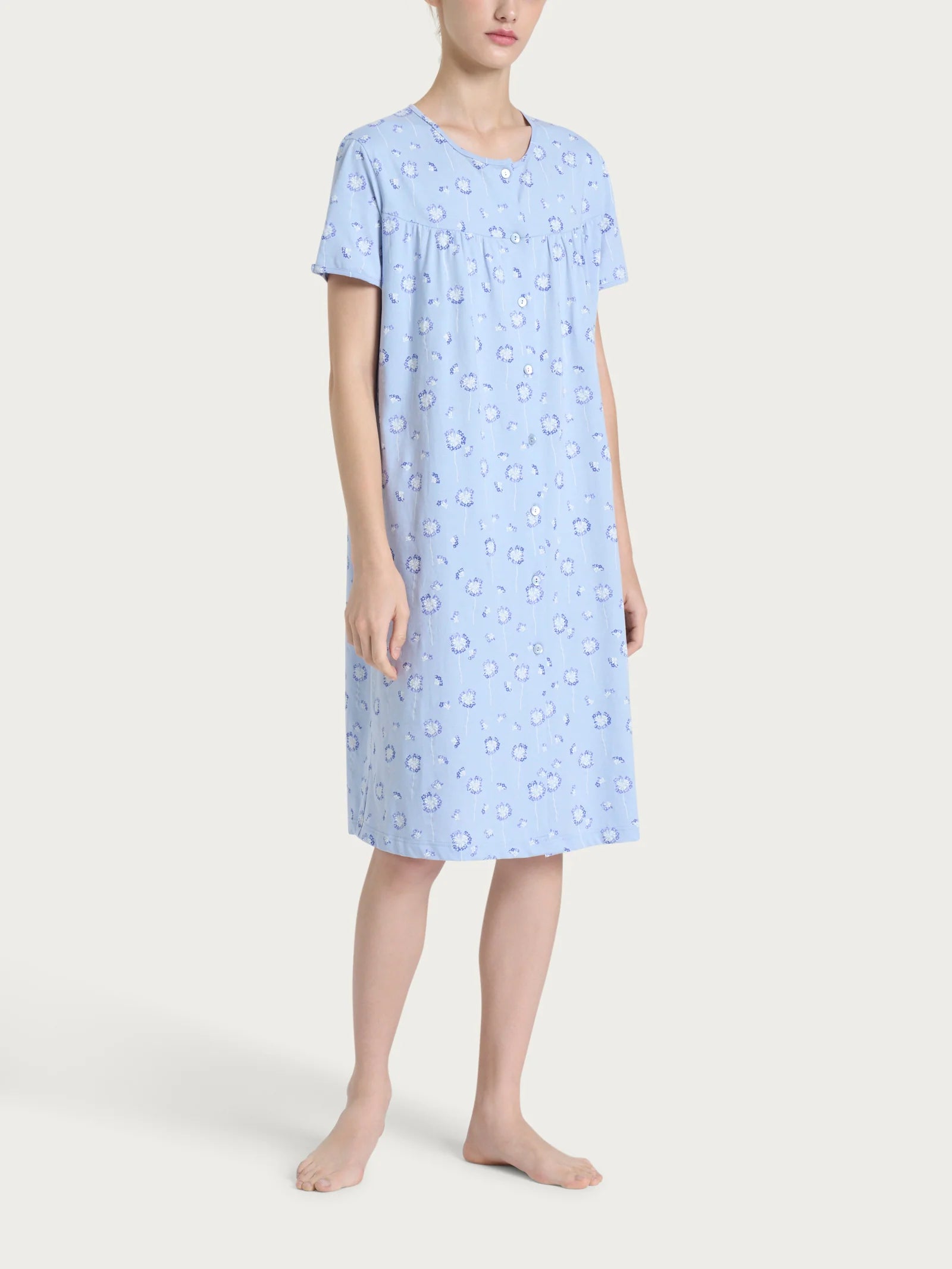 Ragno Camicia da notte Maniche Corte Aperta in jersey di cotone DP32NM S30