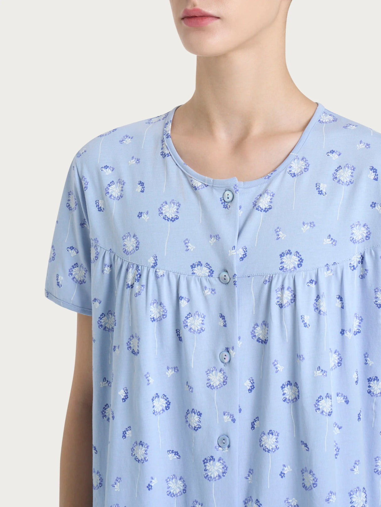 Ragno Camicia da notte Maniche Corte Aperta in jersey di cotone DP32NM S30