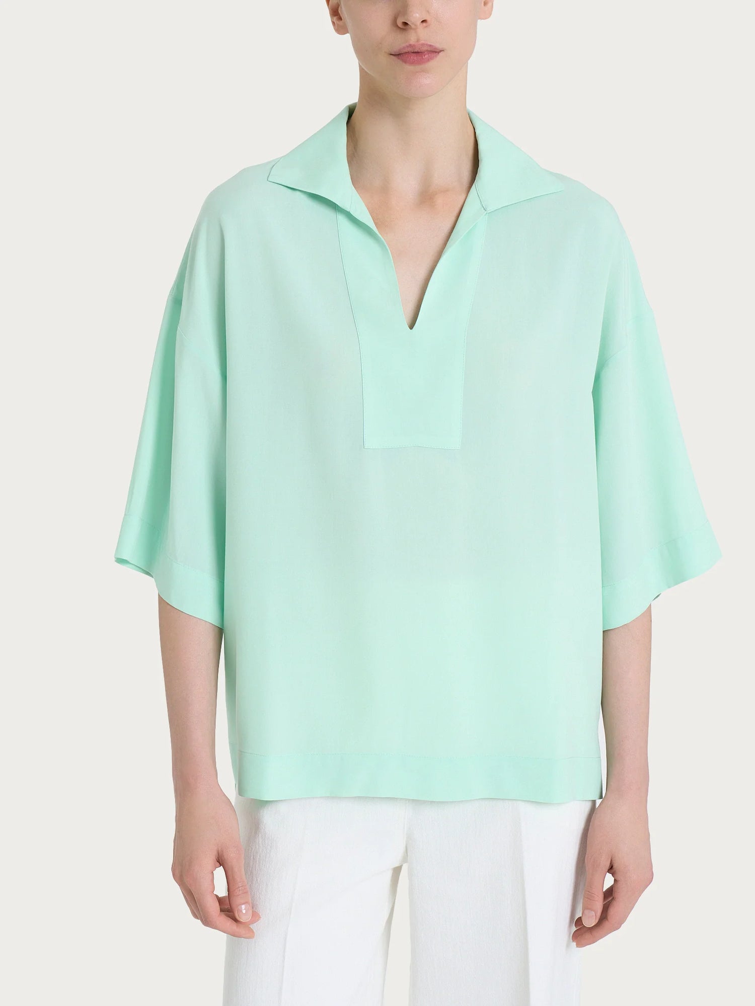 Ragno Blusa con colletto polo in EcoSeta DP33S8 2504S34