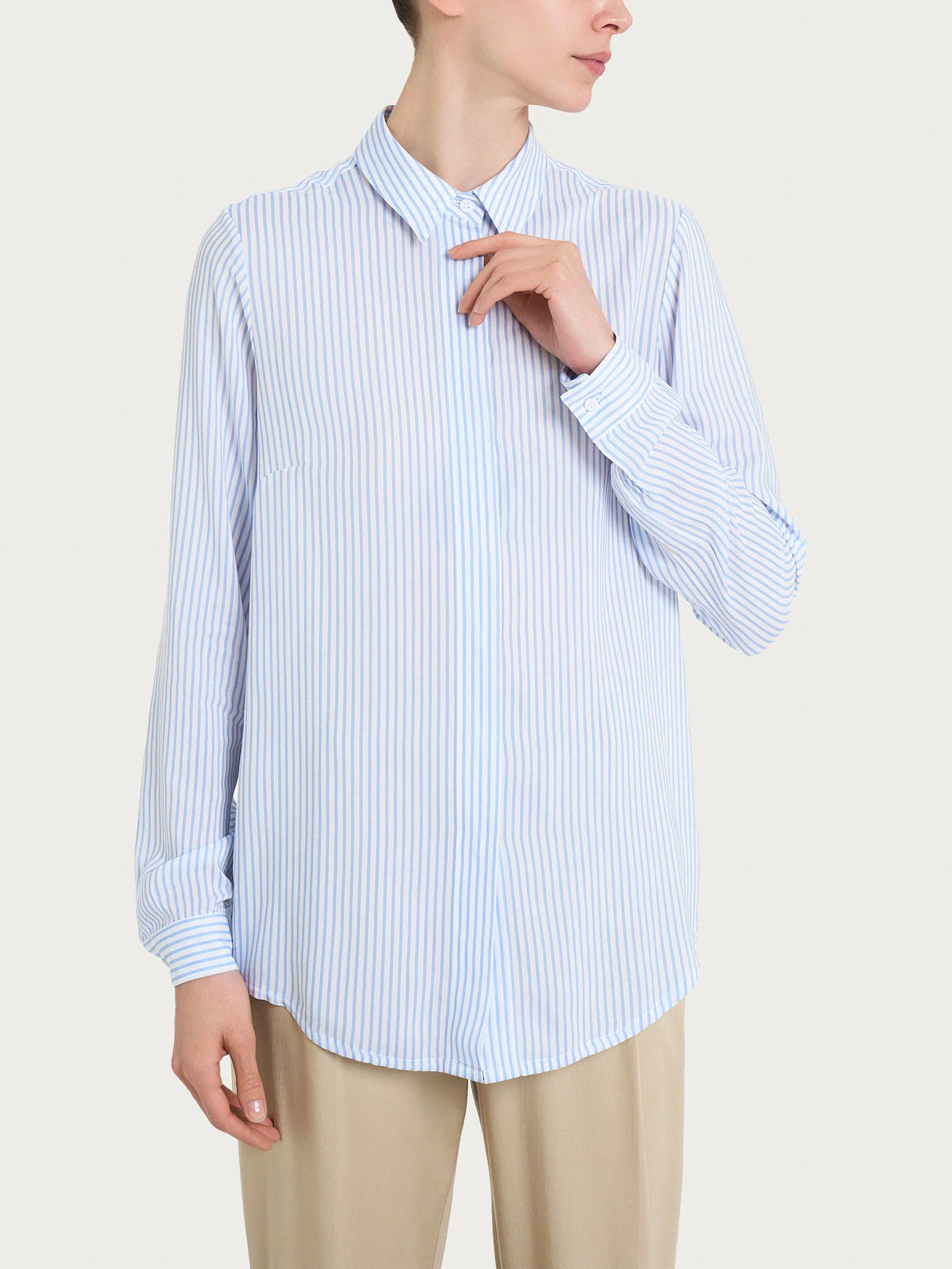 Ragno Camicia da Donna con stripes e manica lunga in Ecoseta DP92SC 2504S46
