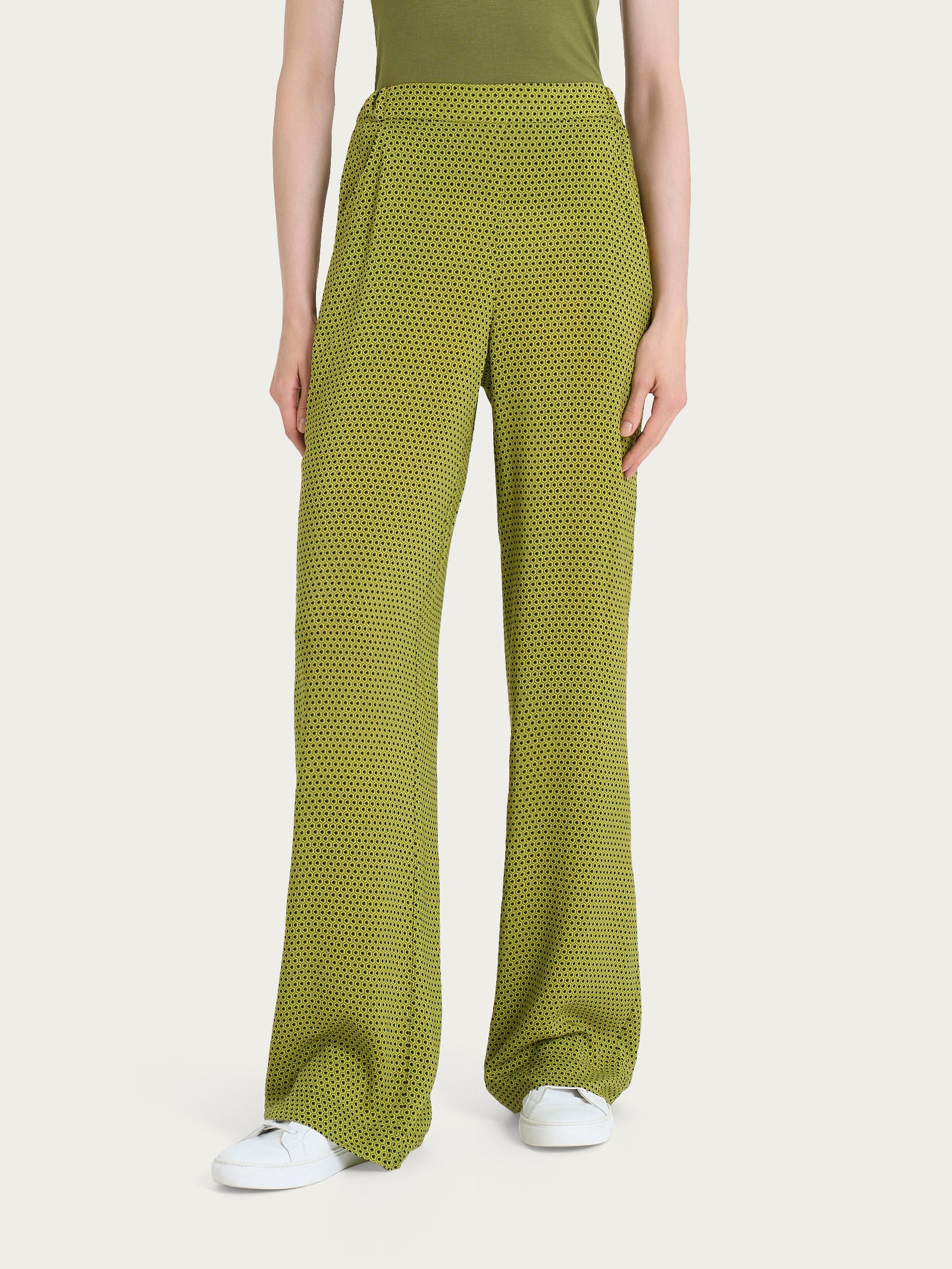 Ragno Pantalone ampio con tasche e hexagon pattern in Ecoseta DQ23PE 2504S46