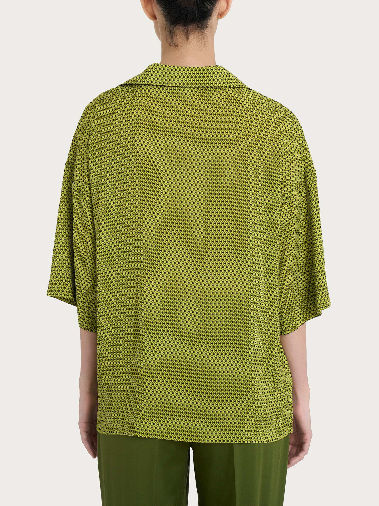 Ragno Blusa con colletto e hexagon pattern in Ecoseta DQ23SF 2504S38