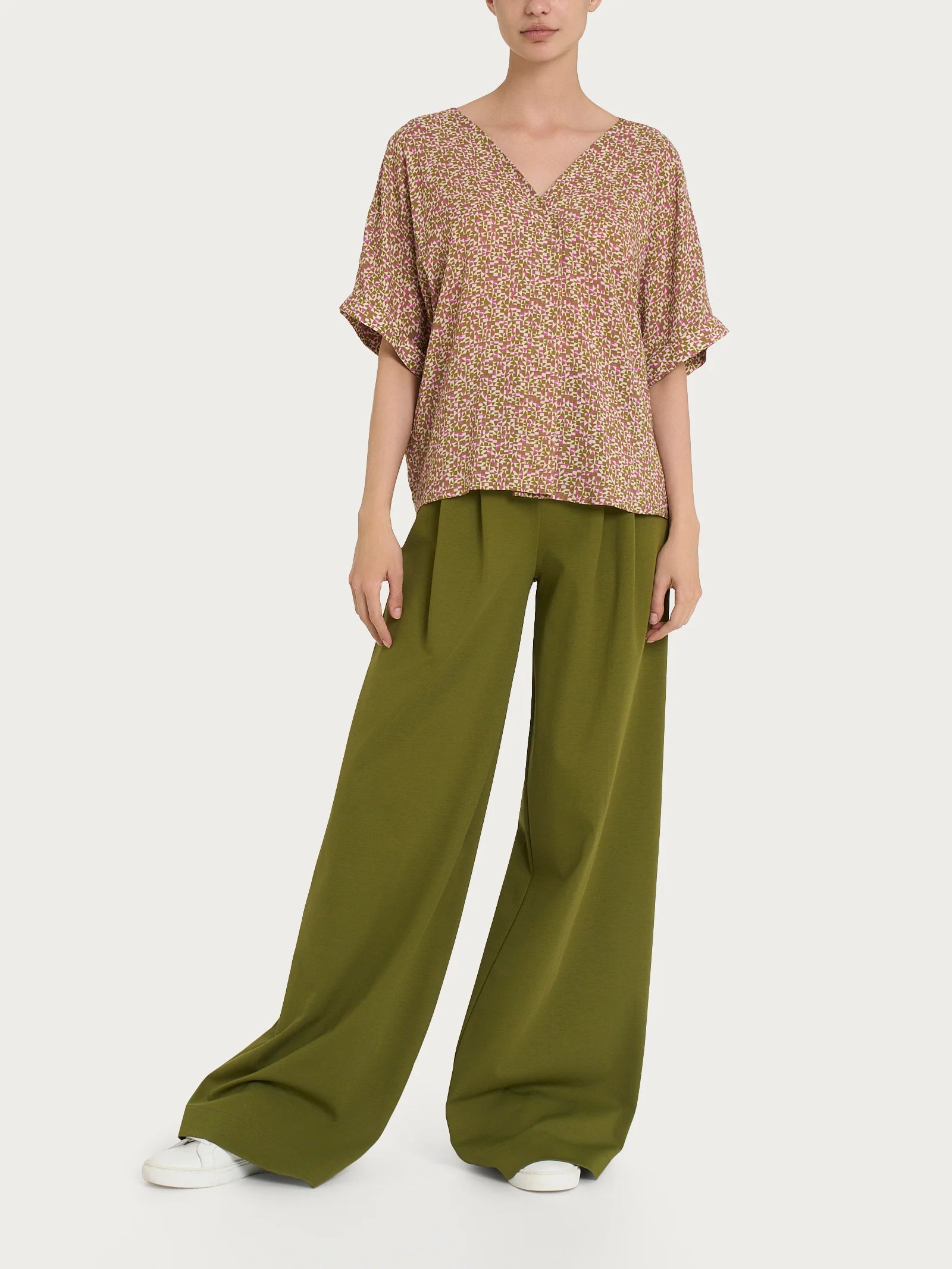 Ragno Blusa con geometric pattern e manica kimono in Ecoseta DQ25SX 2504S30