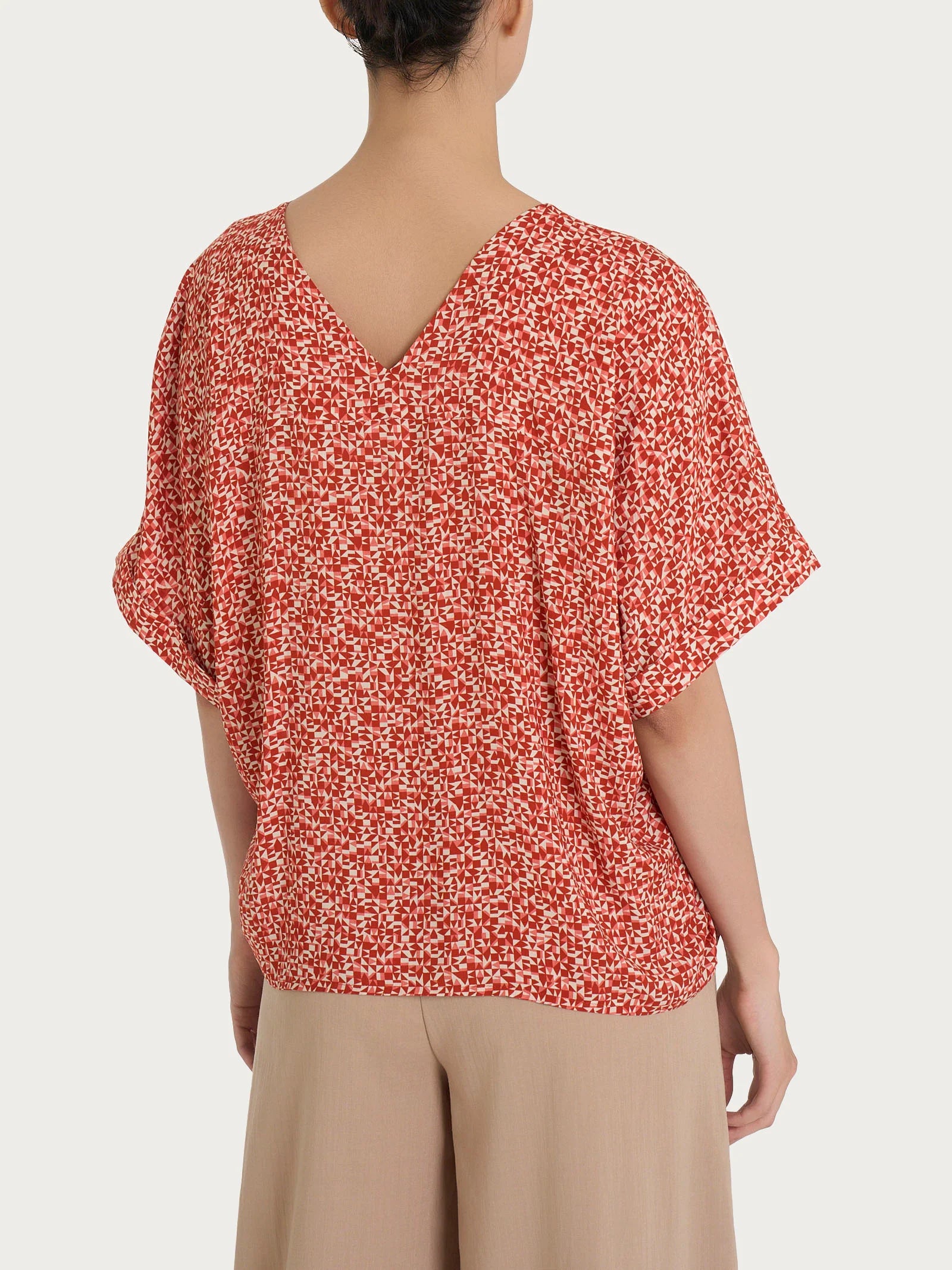 Ragno Blusa con geometric pattern e manica kimono in Ecoseta DQ25SX 2504S30