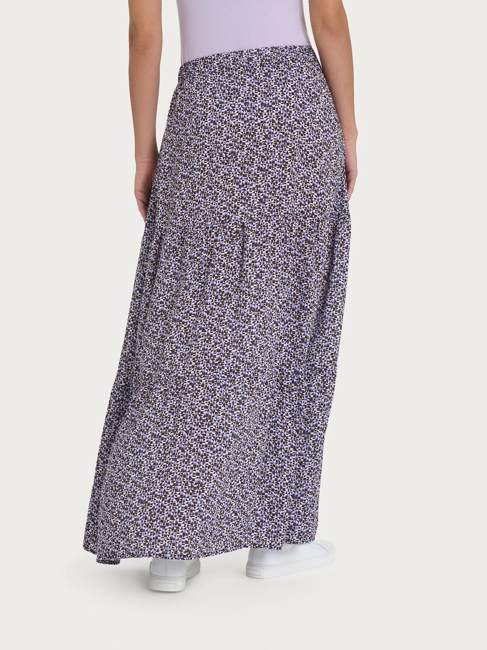 Ragno Gonna lunga con micro geometric pattern in Ecoseta DQ25UG 2504S30