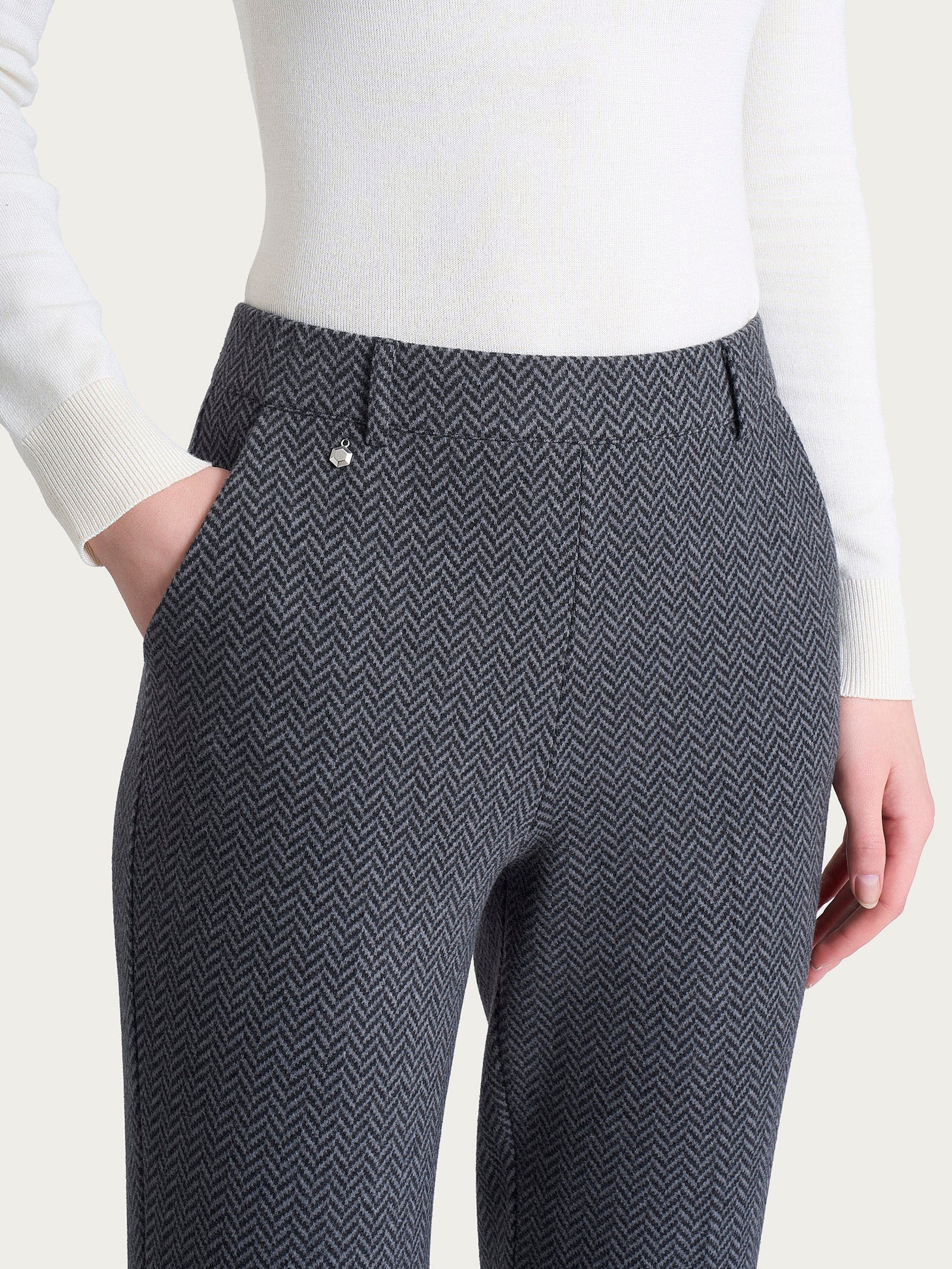 Ragno Pantalone in fantasia dritto con tasche in Eco Jacquard DR38PP 2510S66