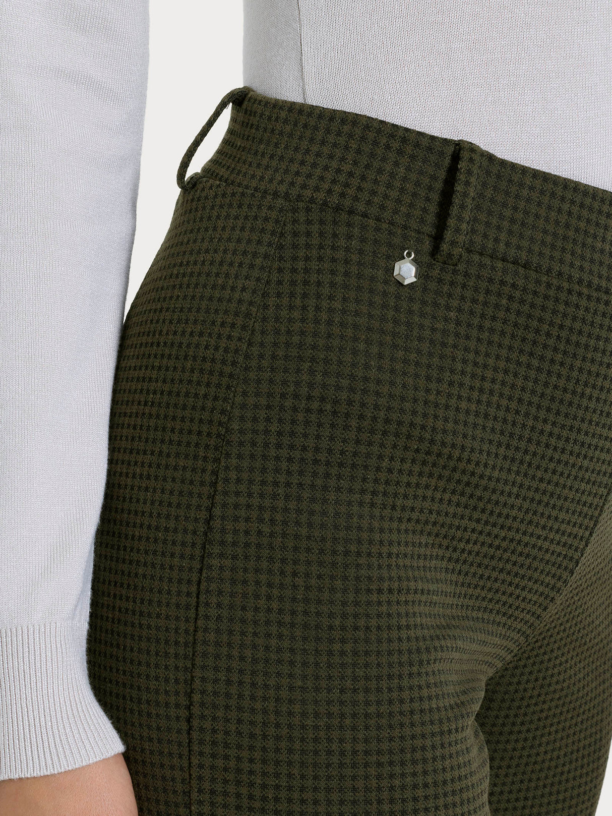 Ragno Pantalone ampio con tasche e micro check in Eco Jacquard DR49PE 2510S54