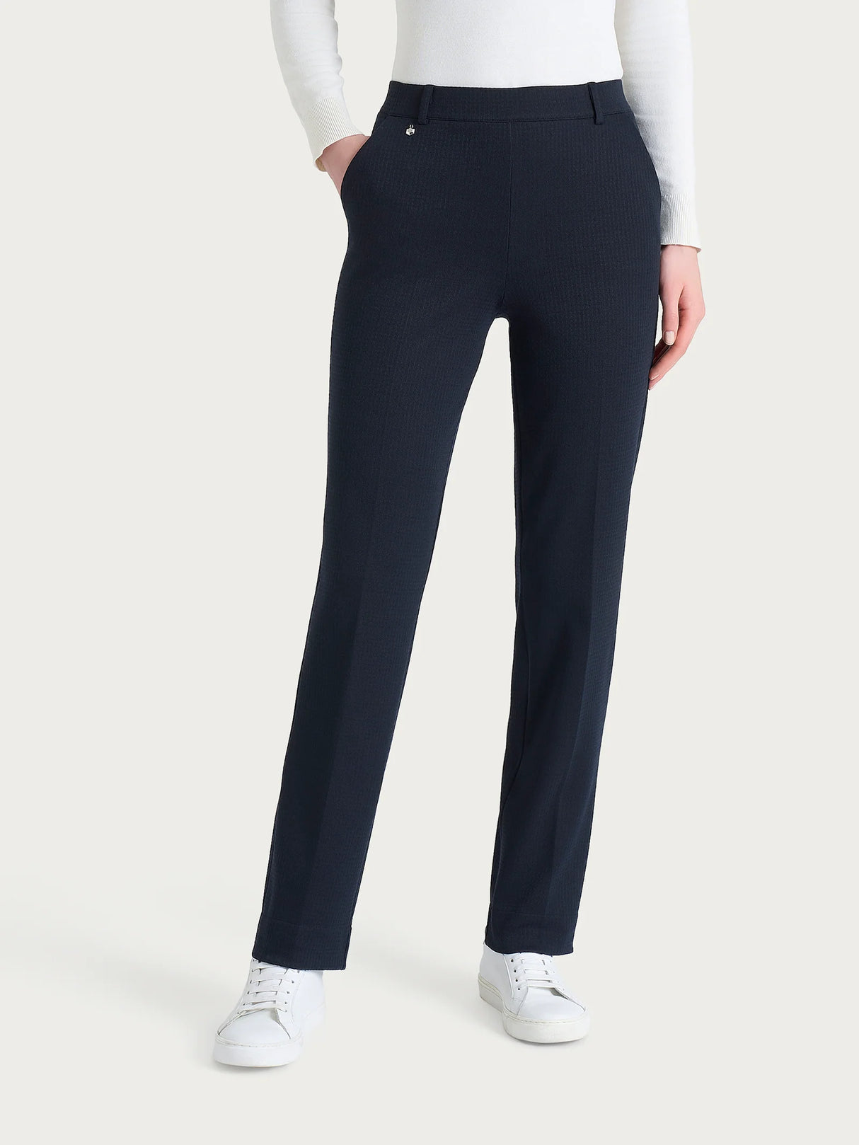 Ragno Pantalone dritto con tasche e micro check in Eco Jacquard  DR49PP 2510S54