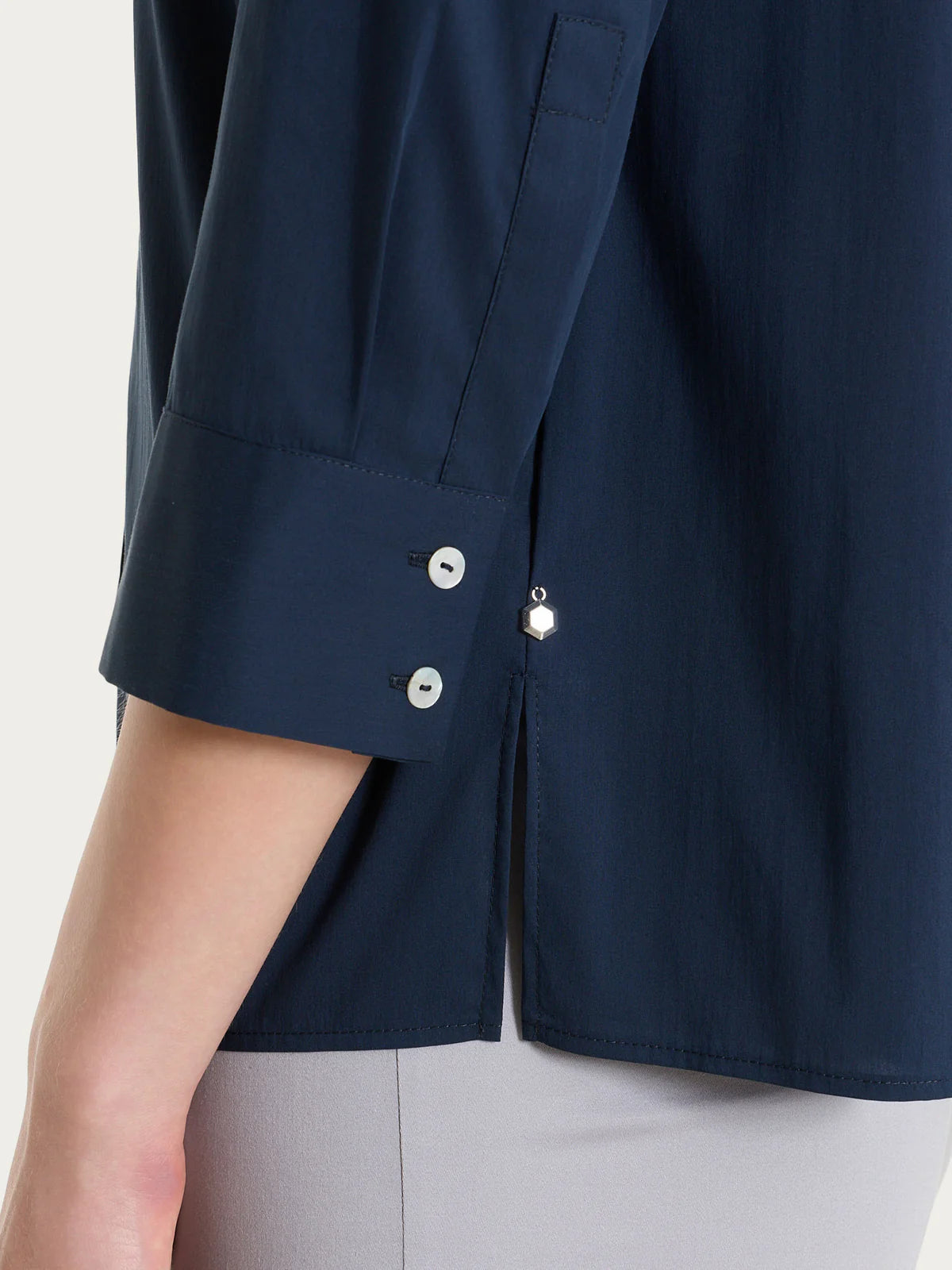 Ragno Camicia con manica 3/4 in Poplin di cotone DS52SW S45