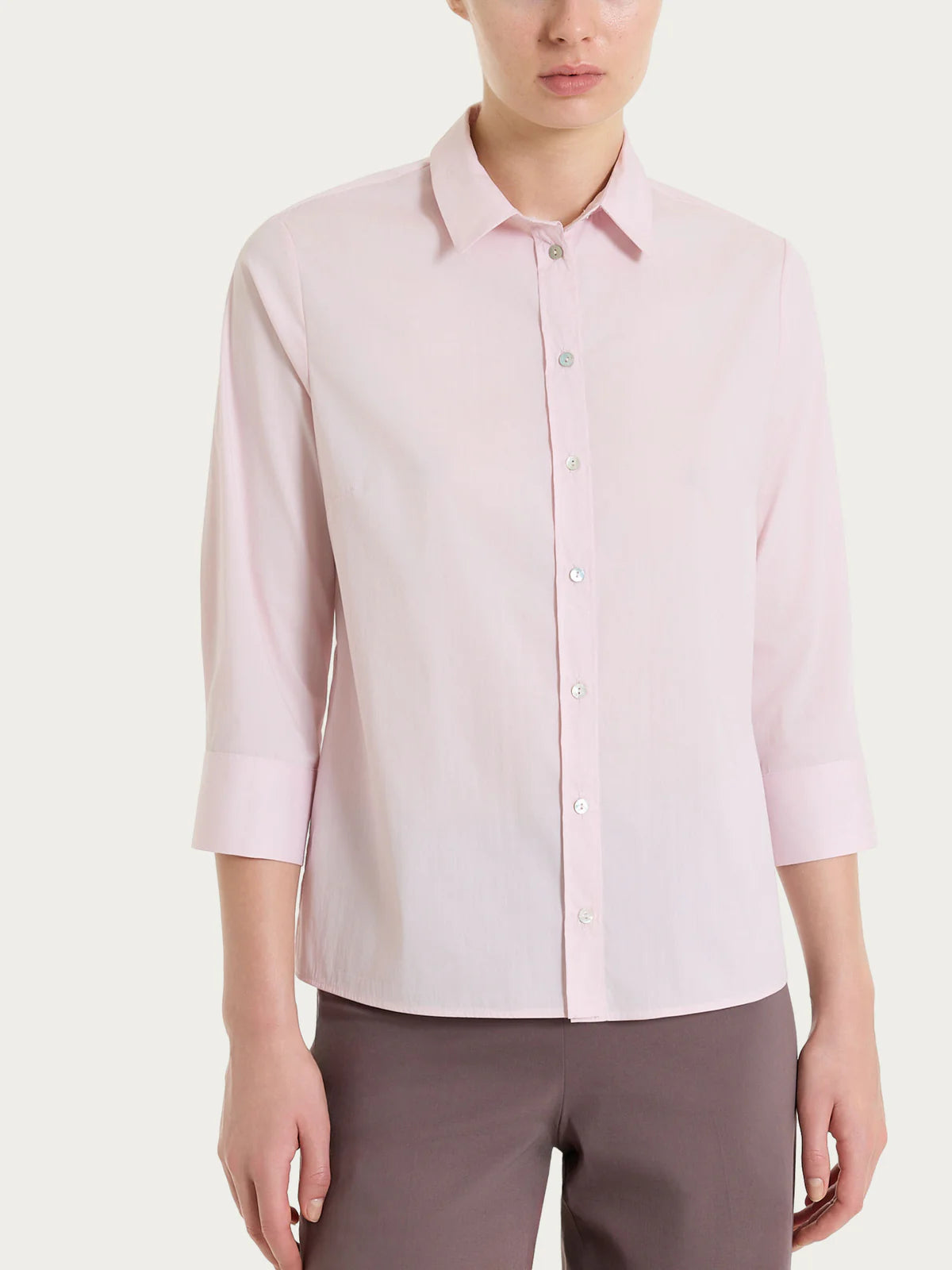 Ragno Camicia con manica 3/4 in Poplin di cotone DS52SW S45