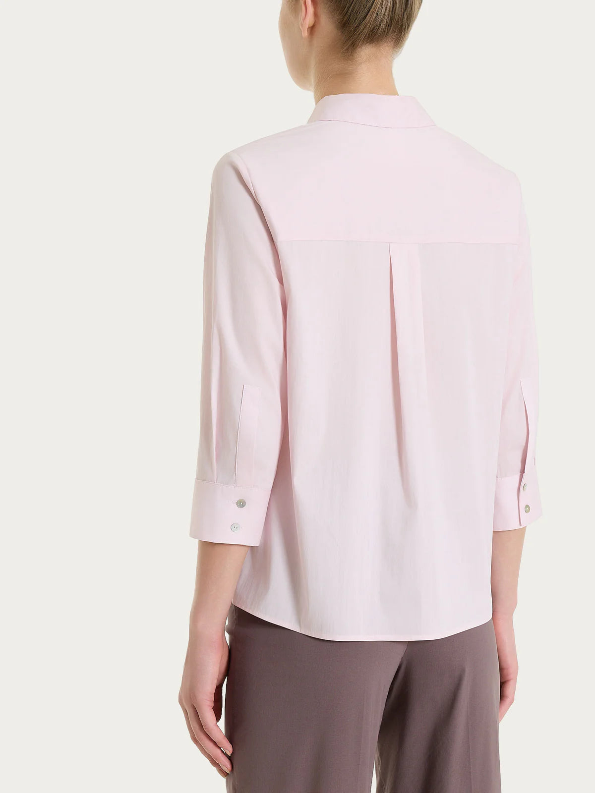 Ragno Camicia con manica 3/4 in Poplin di cotone DS52SW S45