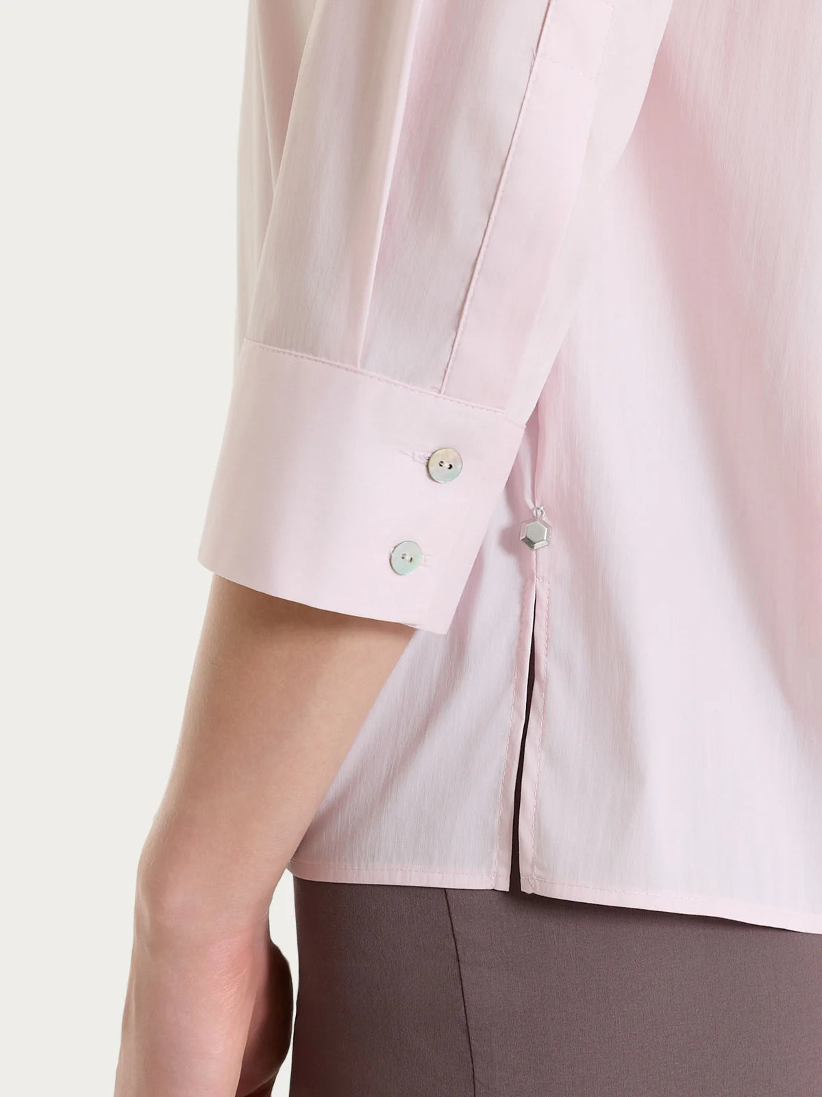 Ragno Camicia con manica 3/4 in Poplin di cotone DS52SW S45