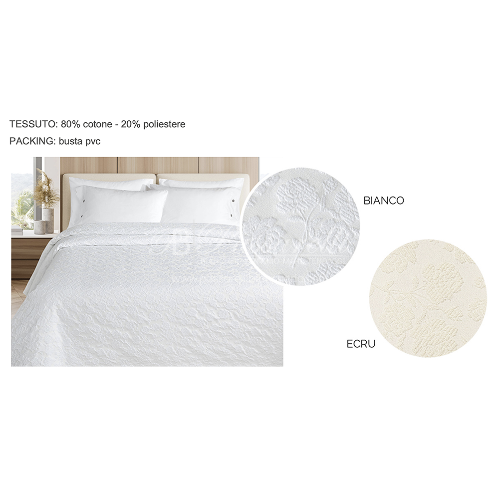 Daunex Copriletto Matrimoniale in Cotone con Fantasia Jacquard - Romance