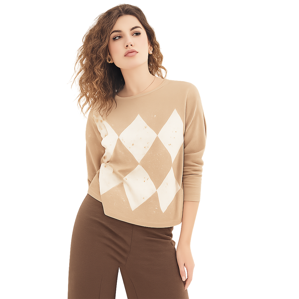 Divas Maglia Invernale Girocollo da Donna Scozzese MG407 2510S76