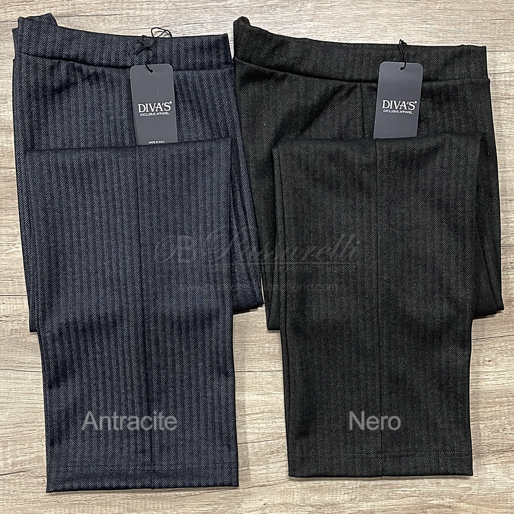 Divas Pantalone Invernale da Donna dritto in viscosa fantasia PN69 1710S43