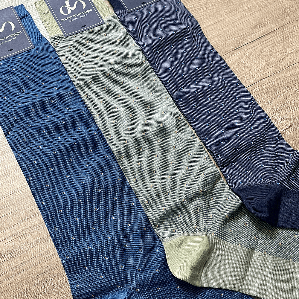 Domenico Maggio Calza Lunga da Uomo in Cotone Filo Fantasia DM441 S90 - Passarelli Biancheria