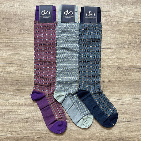 Domenico Maggio Calza Lunga da Uomo in Cotone Filo Fantasia DM444 S90 - Passarelli Biancheria