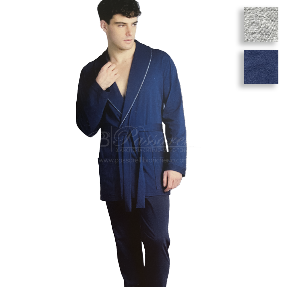 Fascino Giacca da Camera per Uomo in Cotone Jersey Leggero 2503S37
