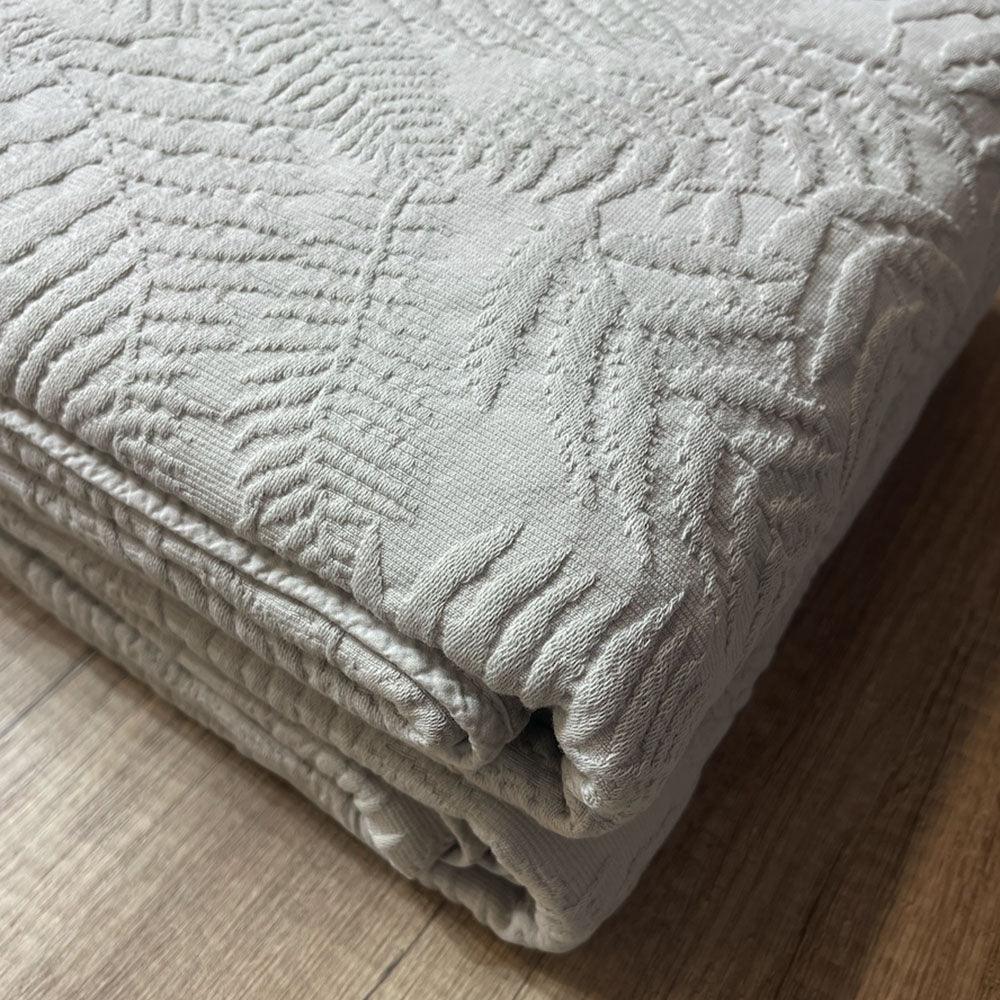 Fazzini Copriletto Matrimoniale Leggero jacquard di puro cotone Felci D150 - Passarelli Biancheria