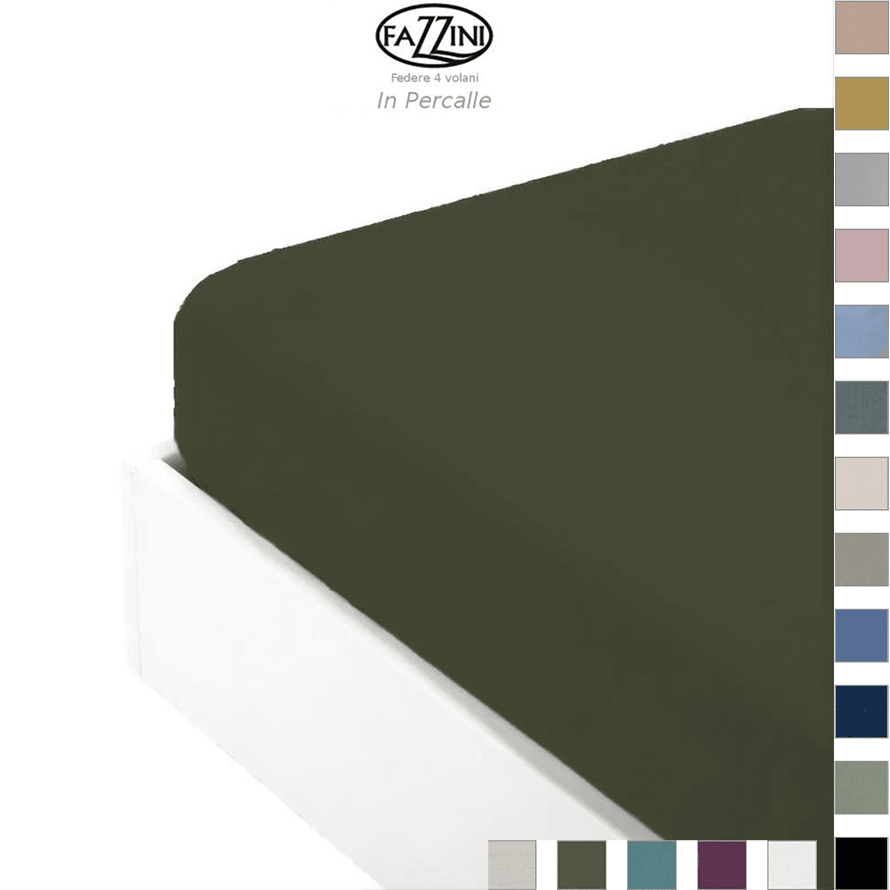 Fazzini Lenzuolo da Sotto con Angoli in Percalle di Cotone Matrimoniale Arianna S36 - Passarelli Biancheria