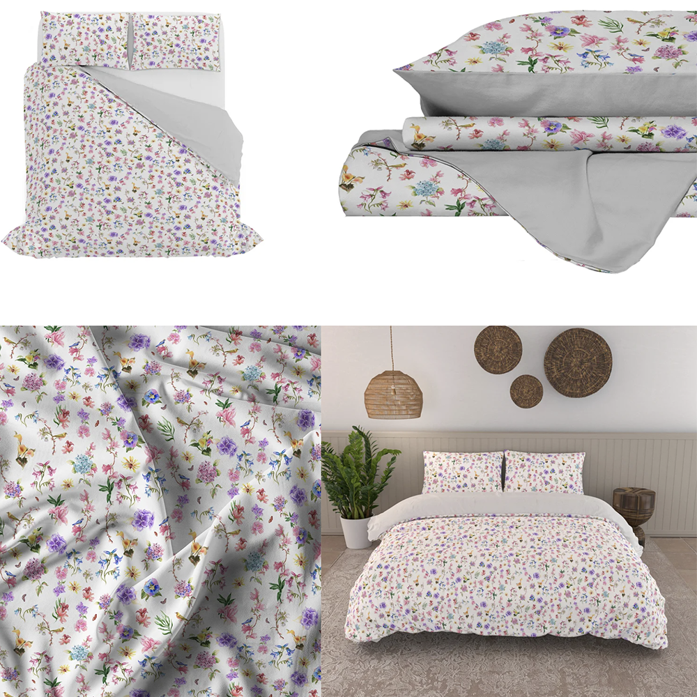 Parure Copripiumino Matrimoniale in Cotone 100% Made in Italy - Vari Disegni