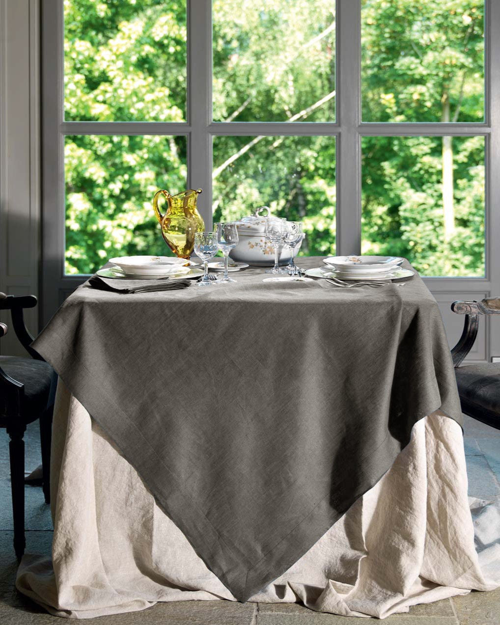 Tessitura Toscana Telerie Servizio in Puro Lino Tinta Unita Tiziano - Varie Dimensioni