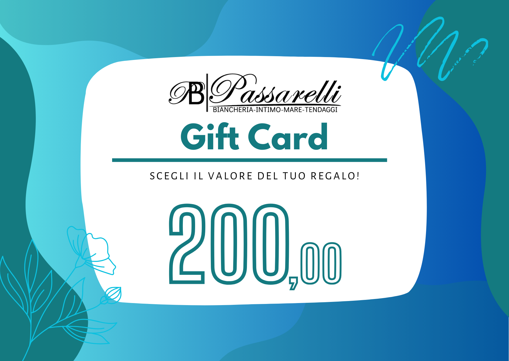 Passarelli Geschenkkarte und wir geben Ihnen -10% Rabatt