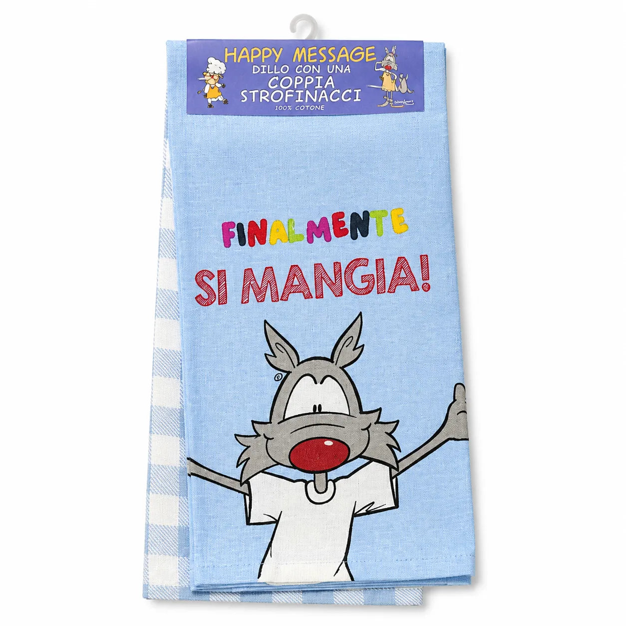Happy People Coppia strofinacci in cotone stampati