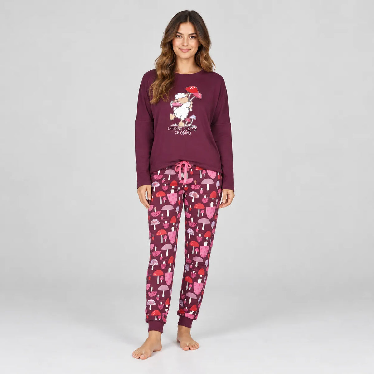 Happy People Pigiama Invernale da donna in Caldo Cotone HEL219