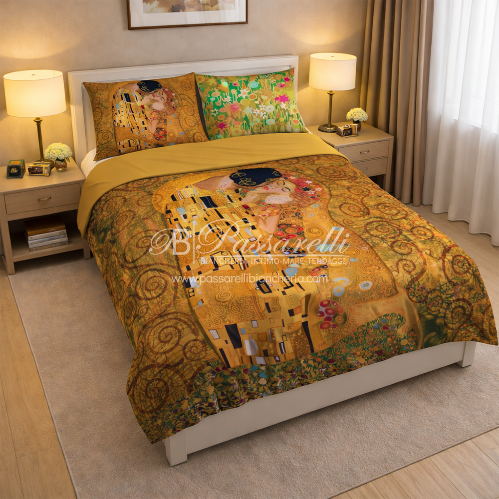 I Love Sleeping Completo Lenzuola Copriletto IL BACIO DI KLIMT 2502B80