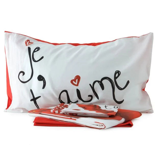 I Love Sleeping Completo Lenzuola copriletto JE T'AIME 2502B80